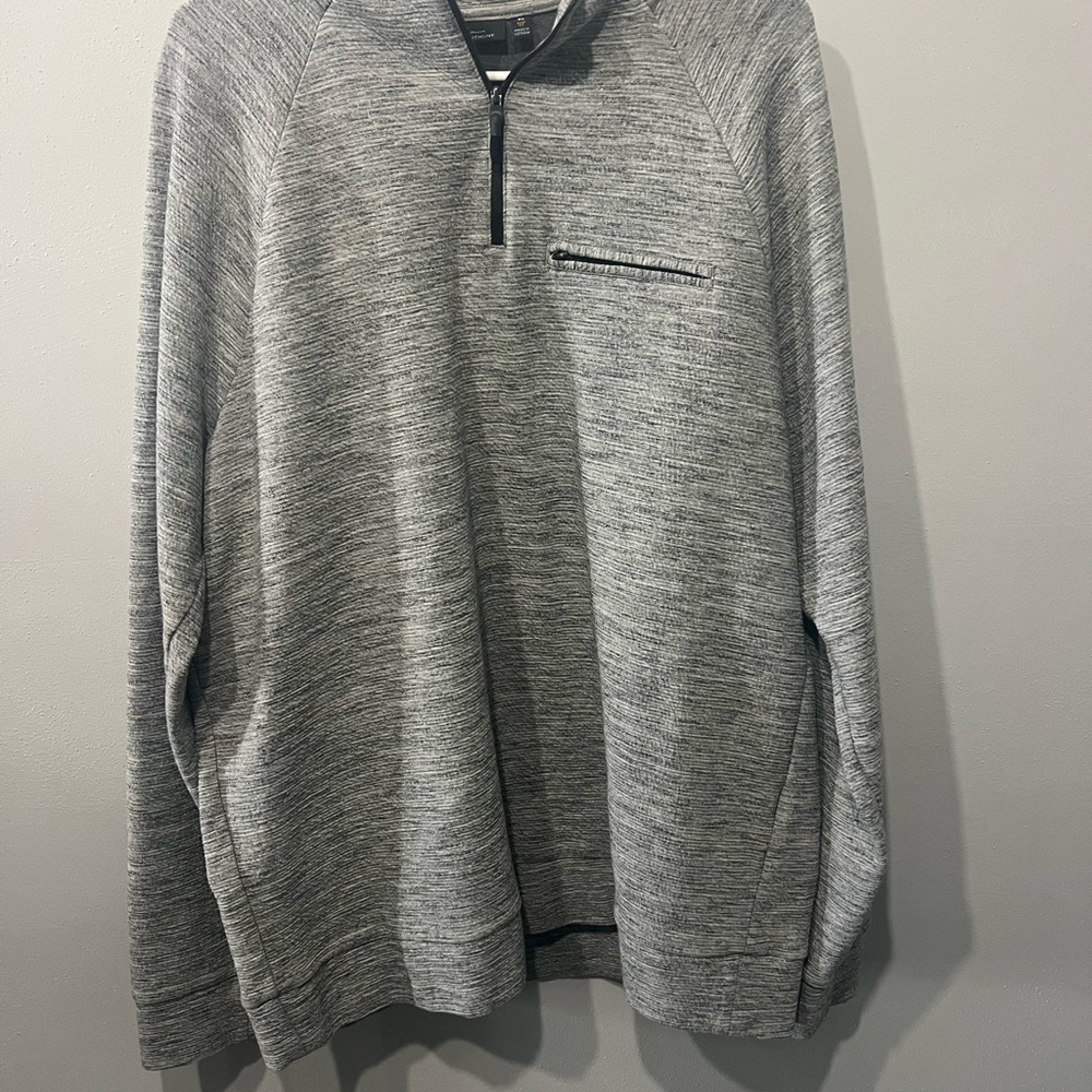 Marc Anthony Men's 1/4 Zip Pullover Sweater Light Gray Heathered XL